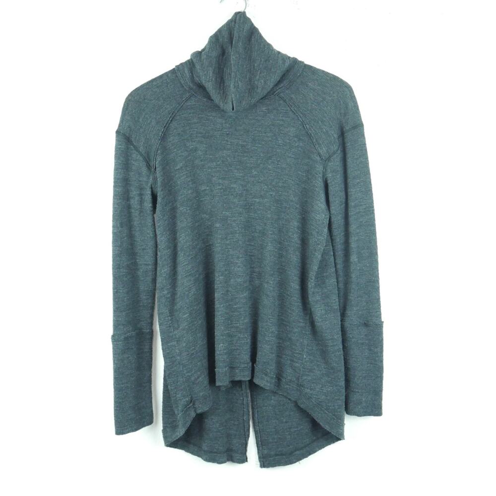 We The Free People S Turtleneck Split Back Gray‎ Oversized Boho Beachy Relaxed